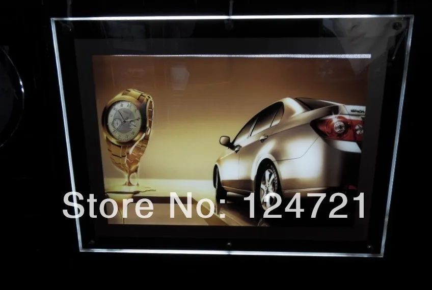 

Free shipping Advertising Wall Mounted Acrylic Crystal Llightbox /Snap Frame 13"x19" Size Outdoor Displays