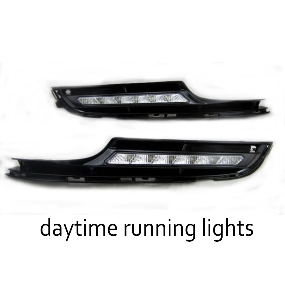 1 pair Car styling For V/olkswagen G/olf 7 2014-2015 White LED Daytime Tube Day Fog Light DRL