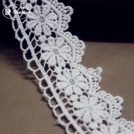 

5yards/ Lot Cotton Water Soluble Lace Fabric Lace Wedding Dress Accessories Lace Trim width 4.5cm RS2079