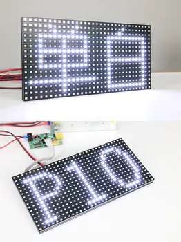 

free shipping DIY LED moving sign Electronic kits with 10pcs P10 outdoor white color LED module+ led controller+power supply