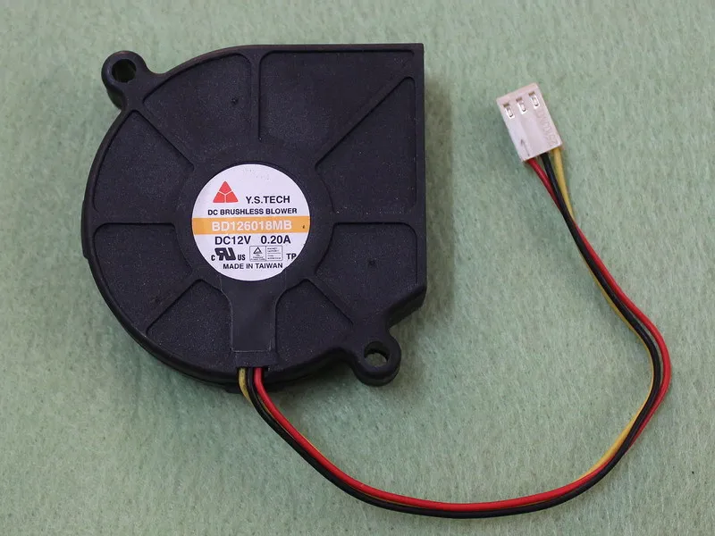 

Y.S.TECH BD126018MB 6018 60mm x 18mm DC Brushless Blower Cooler Cooling Fan 12V 0.20A 3Wire 3Pin Connector