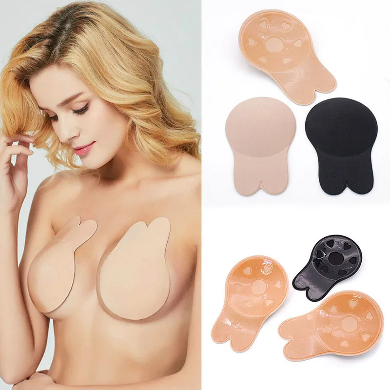 

1Pair Strapless Adhesive Bra Self Adhesive Nipple Breast Cover Reusable Silicone Invisible Lingerie Pad
