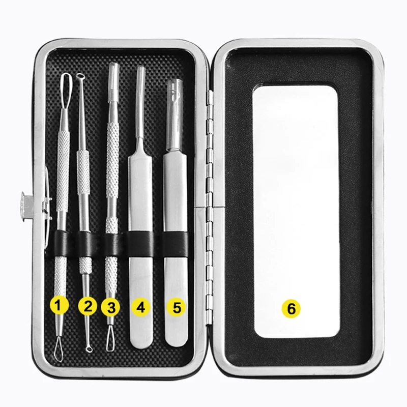 

5Pcs Pro Blackhead Remover Tool Acne needle tweezers Acne Blemish Remover Pimple Blemish Extractor Beauty Makeup Tools