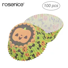 100 шт. кекс чашки Хэллоуин Завертчицы вкладыши Тыква булочки случаях партия выступает торт чашки