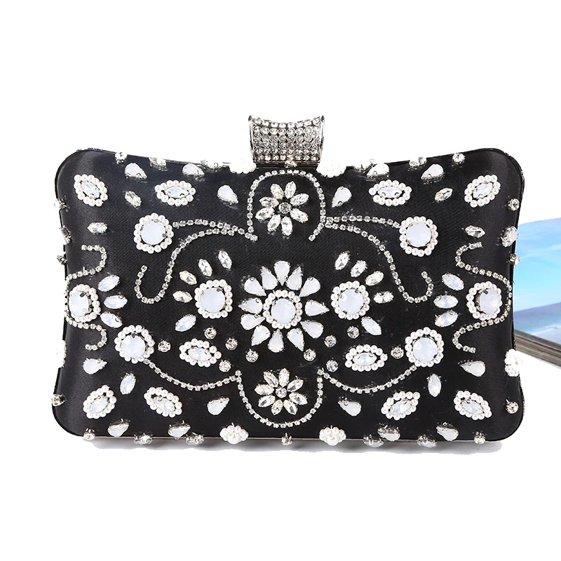 Vintage Fashion Women Day Clutches Bags Rhinestones Beading Small Purse ...