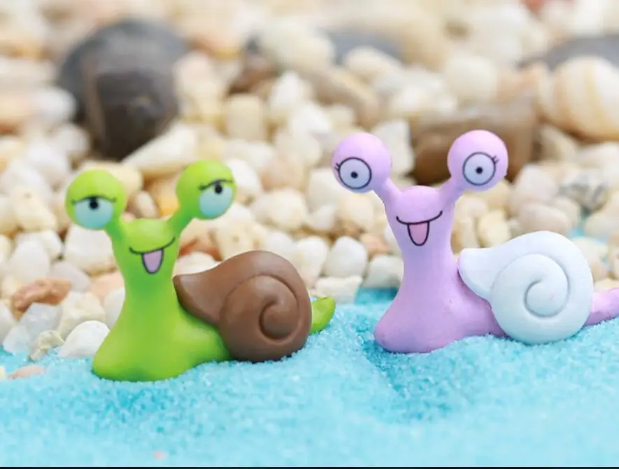 10 20PC set Micro landscape setting lovely beady snail lovers snail doll toys multi meat setting