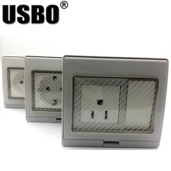 

White IP55 outdoor household Anti-UV wall socket AU UK US EU France German Africa universal Power Waterproof Socket with switch