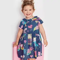 2018 лето граффити мультфильм Kawaii платье принцессы для девочек короткий рукав милый vestido infantil Питер Пэн воротник платье для девочек 2 3 4 5