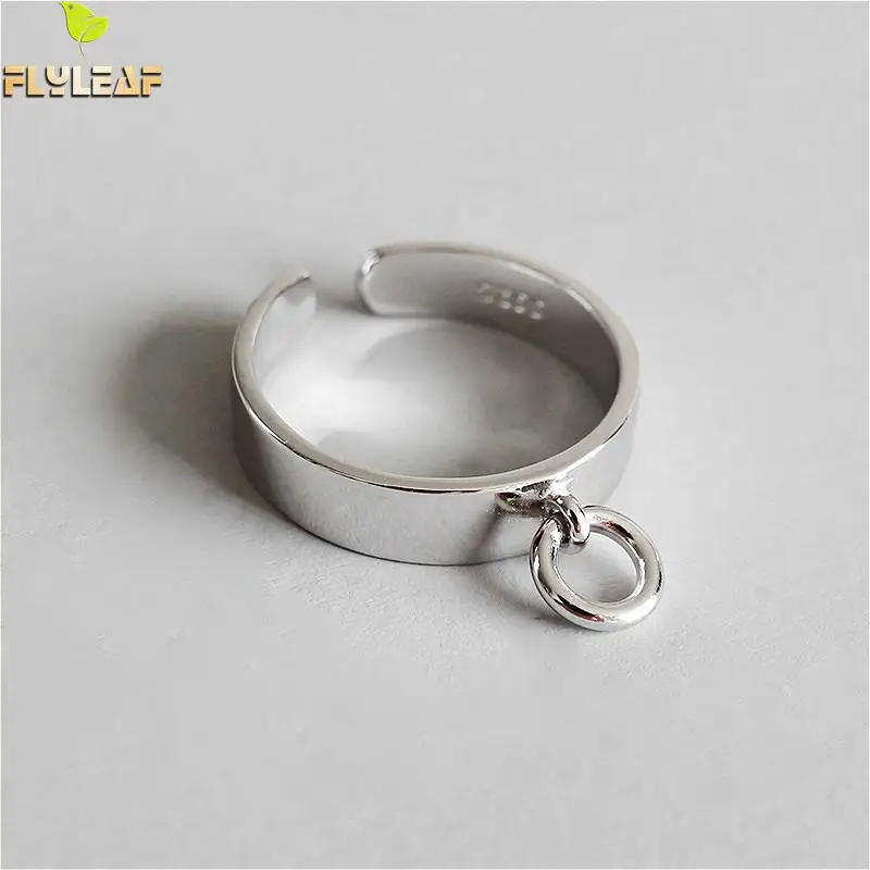 

Flyleaf 925 Sterling Silver Rings For Women Glossy Hollow Small Circle Femme Fashion Fine Jewelry Simple Open Ring Ins Style