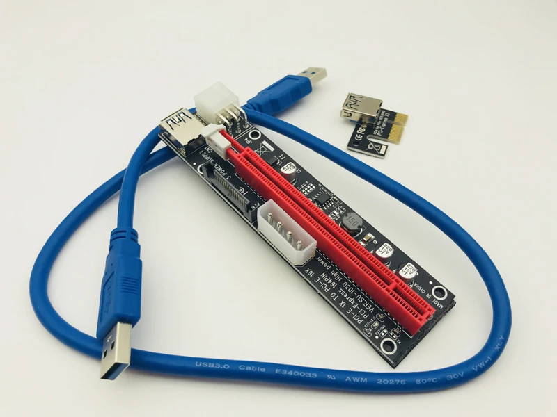 USB 3 0 4pin 6pin SATA Power PCI Express 16X Slot Riser Card E 1x to 16x PCIE для майнинга биткоина BTC|Платы