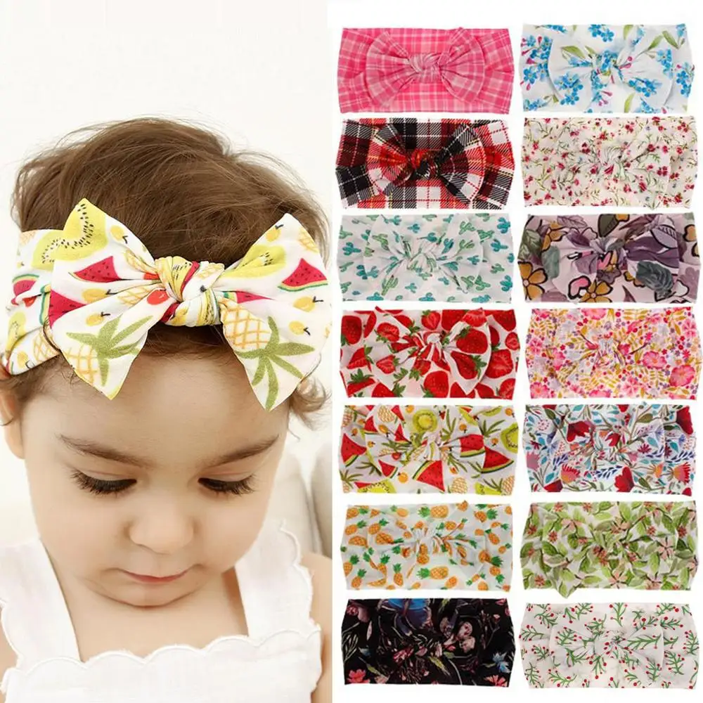 

1Pcs Kids Floral Headband Girls Baby Elastic Bowknot Accessories Hairband Set New Stretch Hairband Headwear