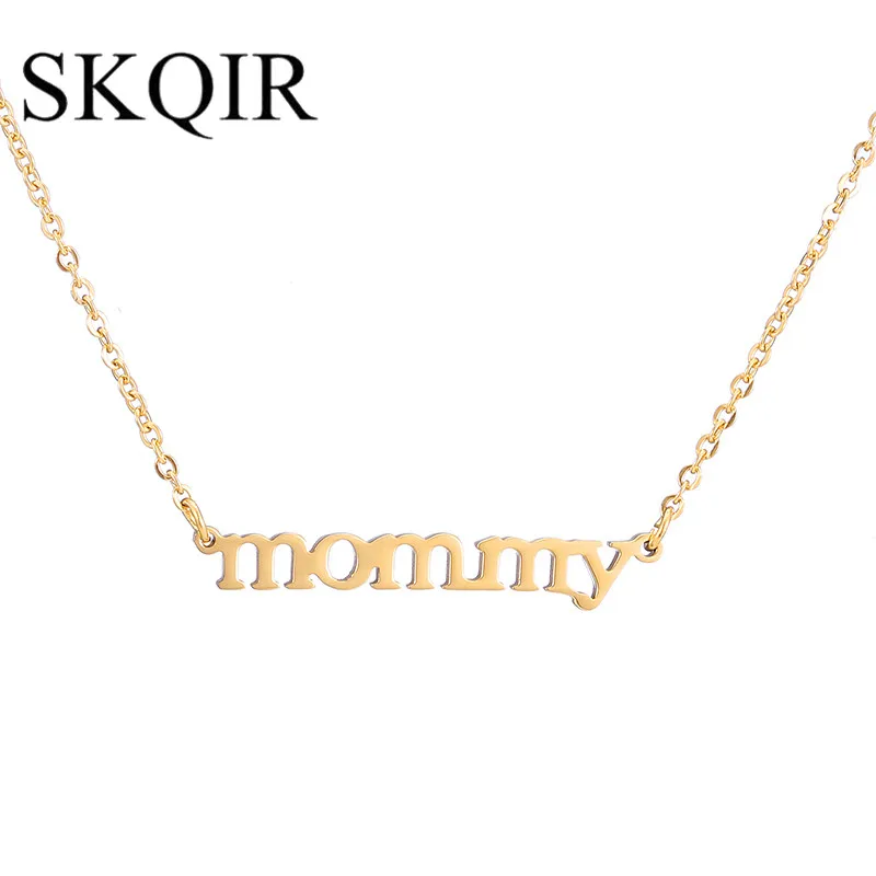 

Mom Pendant Silver/Gold Chain Necklace For Mother Custom Letter Mommy Personalized Mommy Choker Femme Collares Love Gift Jewelry