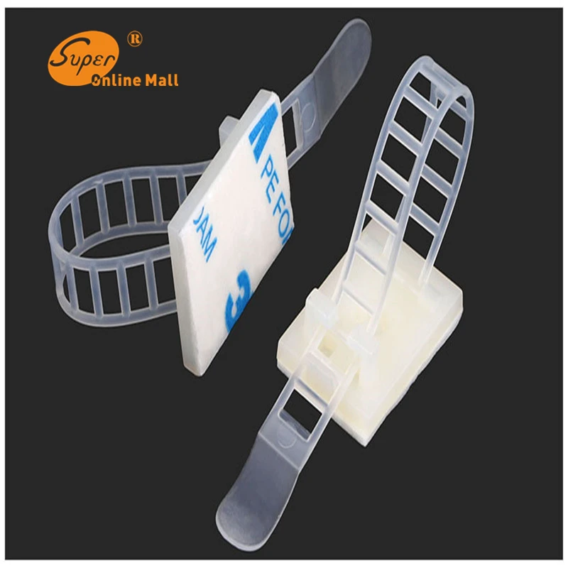 

10pcs Adjustable Cable clamps Wiring Accessories Tie Mounts Environmental protection Screw holes Adhesive Beamline Ties CL-2