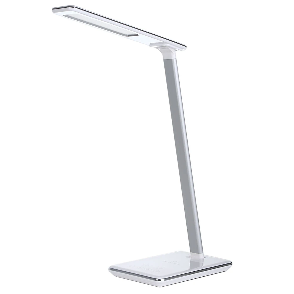 

Folding Eye Protection LED Desk Lamp with Qi Wireless Desktop Charger USB Output