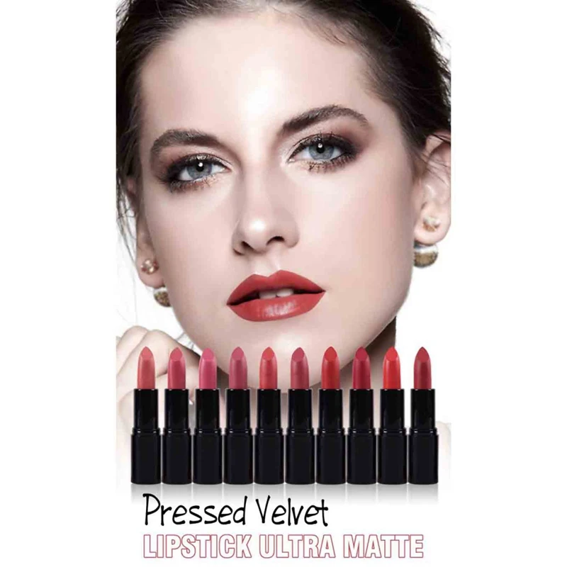 Matte Pressed Reddish Brown Bean Paste Lipstick Velvet Not Faded Natural Lasting Easy To Apply Good Use |