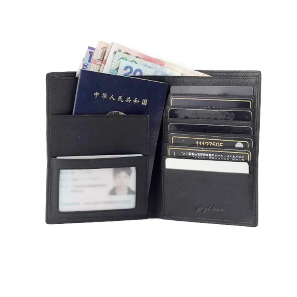 High Quality Leather Travel Passport Holder Wallet For Men