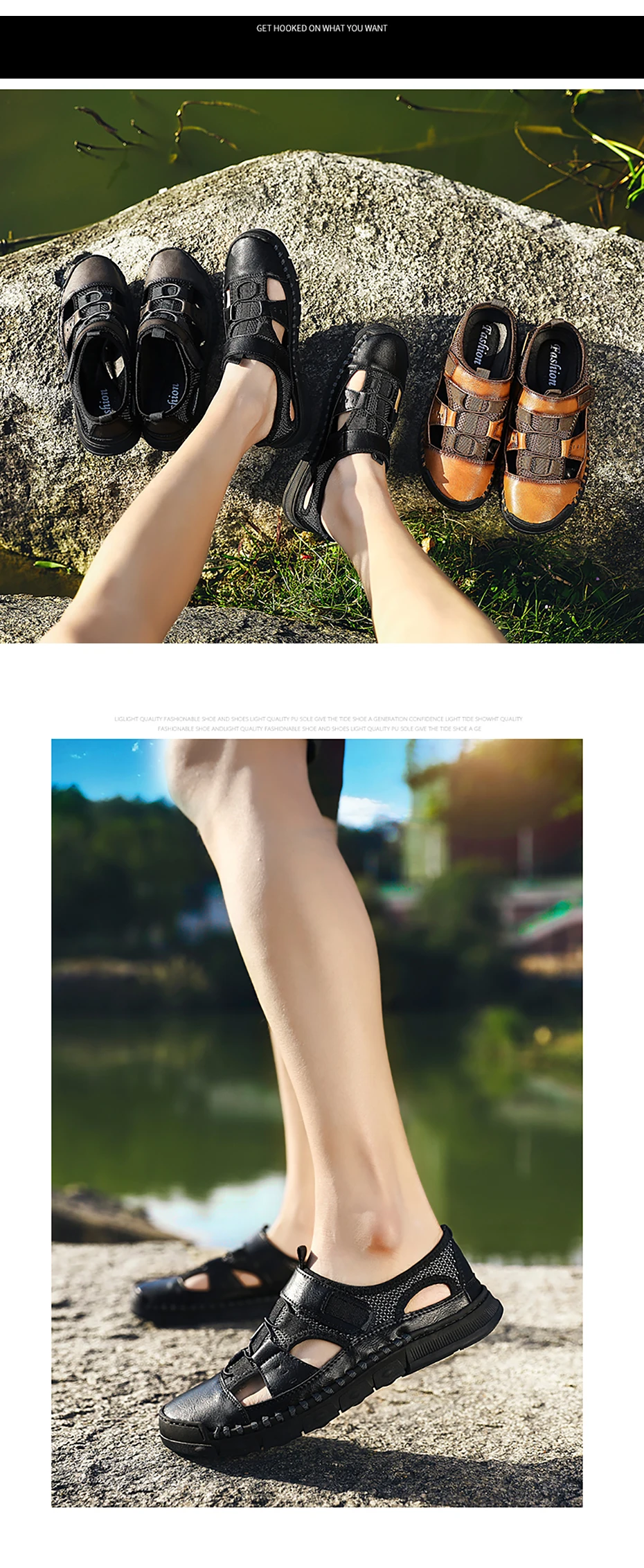 Летние мужские сандалии из натуральной кожи; Повседневная пляжная обувь; высококачественные римские сандалии; сандалии на мягкой подошве; большие размеры 38-46