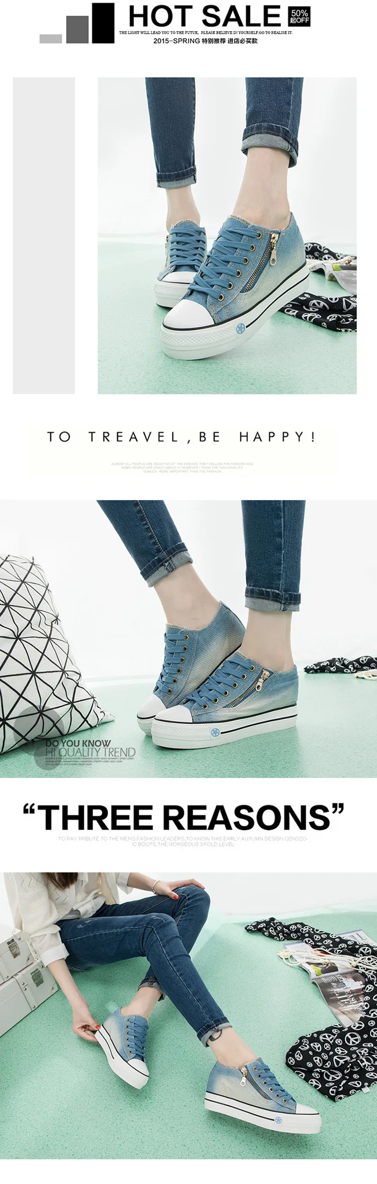 Loecktty women shoes Side zipper denim women casual shoes plus size women autumn shoes women shoes platform sneakers