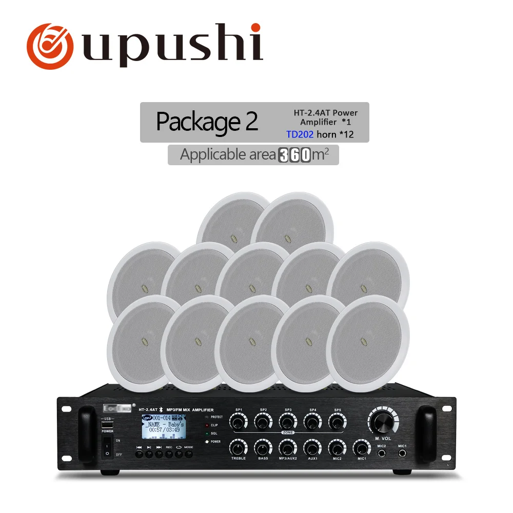HT 2.4AT 5 Zone 240W усилитель мощности с потолочным динамиком TD202 Combo Package|Аудиосистемы