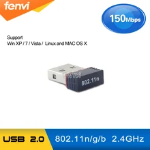 150 Мбит/с беспроводной адаптер 150 м USB 2,0 WiFi беспроводной 802,11 b/g/n Сетевой мини-карта USB LAN Dongle поддержка окна/Mac OS/Linux