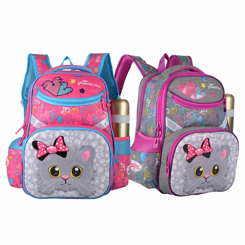 JASMINESTAR, детские школьные сумки для девочек, рюкзаки с рисунком кота, 15 дюймов, Детские ортопедические школьные сумки, рюкзак mochila infantil