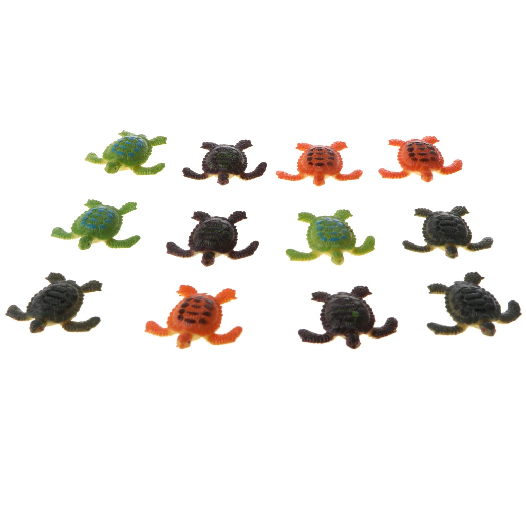 12 piece Plastic Animal Turtle Models Kids Educational Toy Party Bag Fillers Funny Model For Children