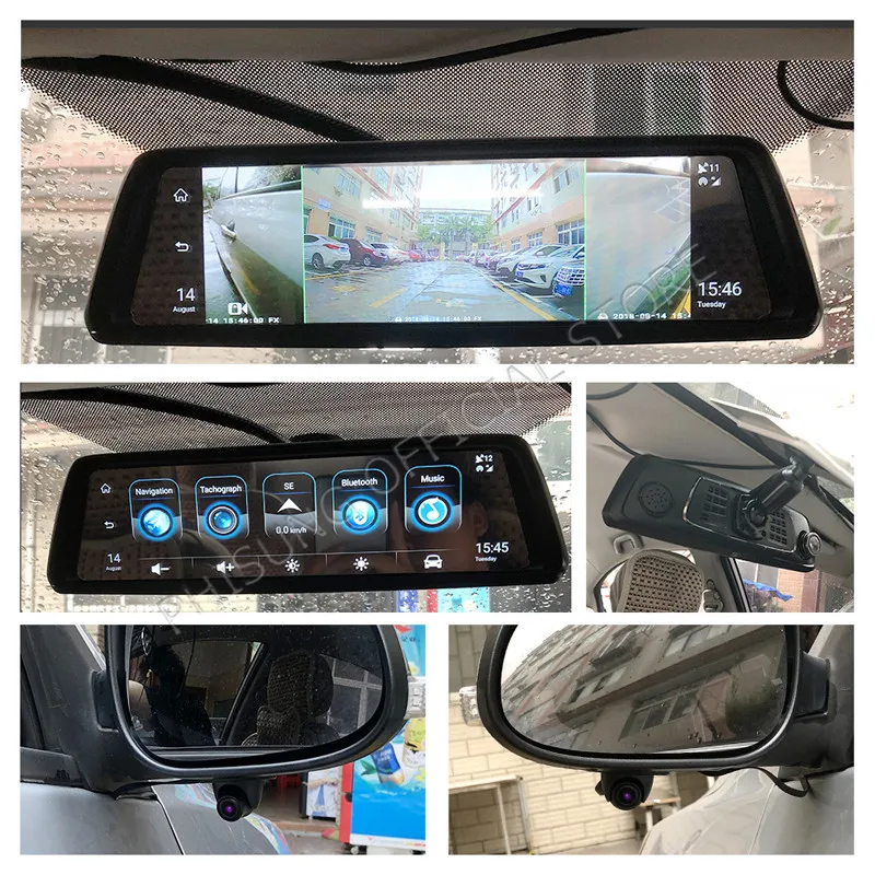 Phisung V9 Plus 4CH камера s объектив 1" Android Navi Автомобильная камера с gps зеркало заднего вида dvr привод рекордер ADAS wifi RAM2GB+ ROM32G