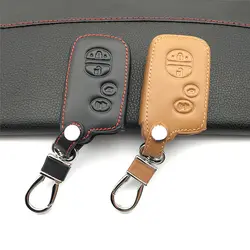 100% кожа ключа автомобиля ключ покрытие автомобиля бумажник для Toyota Camry Корона для Subaru Prado Smart key дистанционного Управление ключа автомобиля