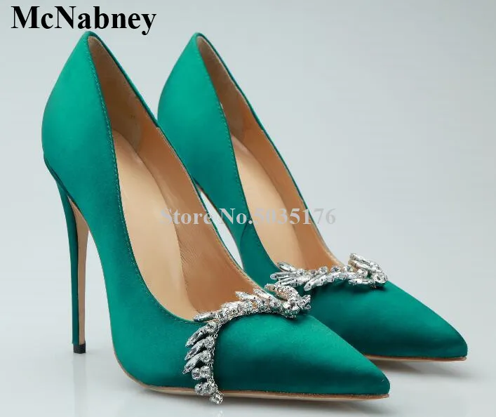 

Solid Rhinestone Bling Bling Women Shoes Slip-On Shallow Fashion Party Pointed Toe Pumps Stiletto Heel Spring/Autumn Women Shoes