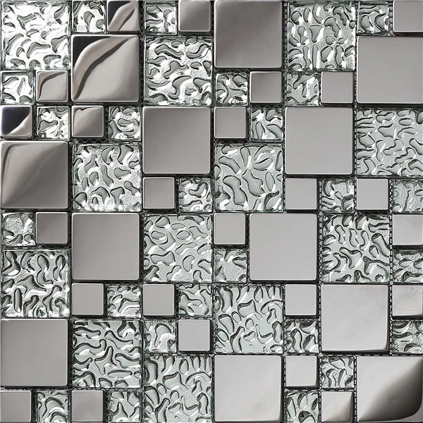 Kitchen Backsplash Wall Art Decoration stainless steel mosaic tiles tv kitchen backsplash wall glass metal mosaic home decor art