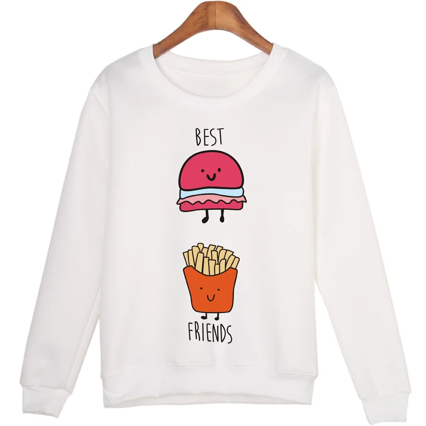 Sudaderas con estampado de amigos para Mujer, jerséis blancos, de hamburguesa WMH02|sudaderas mujer|harajuku sweatshirtsweatshirt white - AliExpress
