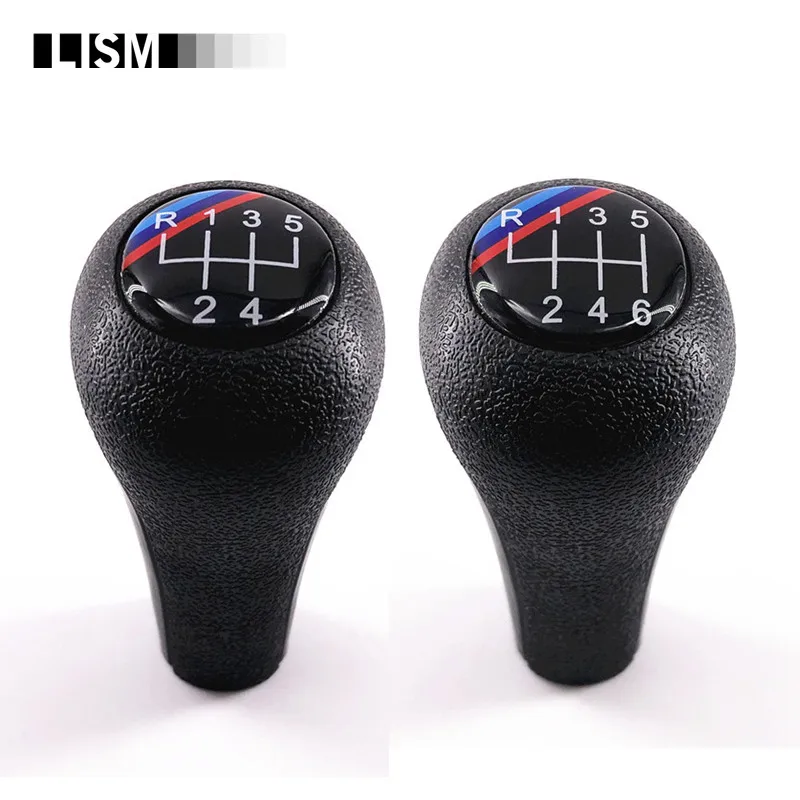 Reemplazo para BMW E63 E90 E91 E92 X1 X3 de la PU del Cuero Cromado Manual Gear Shift Knob 5 Una Velocidad