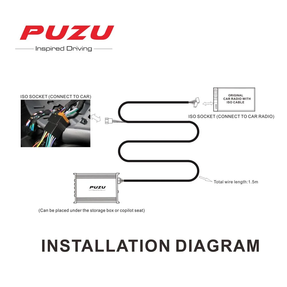 PUZU P31 неразрушительный ISO кабель автомобильный усилитель сигнала 4X85W поддержка