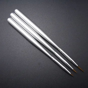 

3pcs Silver Acrylic Nail Art Liner Painting Drawing Artlalic Different Size Pen Brush Brushes Tools Set Nail art tools