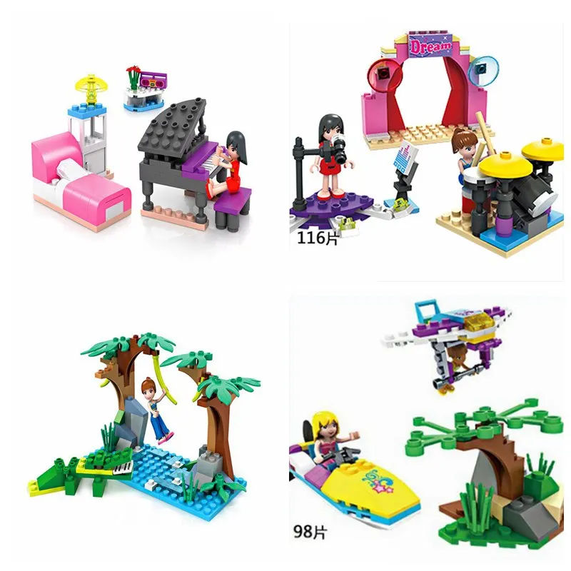 

Legoing Friends Girls Music Show Jungle Play Model Building Blocks Toys for Children Assemble Friends Creator Blocks Kids Gifts
