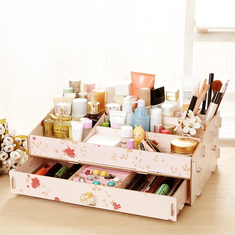 Korean style wooden box diy storage box makeup organizer jewelery box