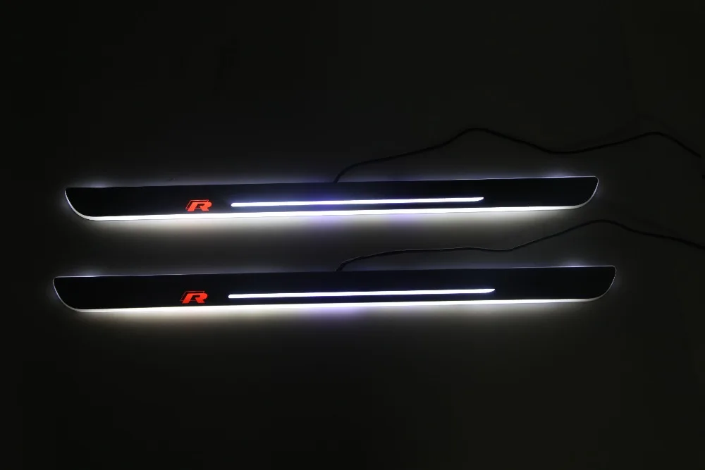 

eOsuns LED moving door scuff door sill light plate overlays linings for Volkswagen Scirocco /Scirocco R 2009-2015