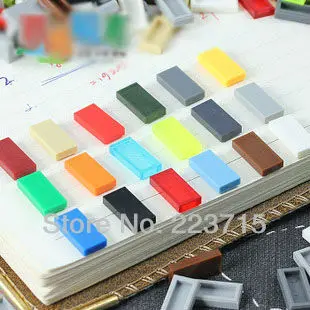 Бесплатная доставка! 3069 100 шт * плоская плитка 1x2 DIY просветленные Блоки Кирпичи