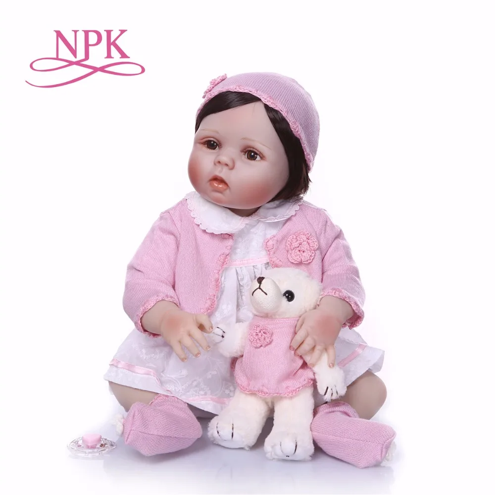 

Bebes reborn NPK girl dolls gift 23" full silicone reborn baby doll best xmas gift for child can bathe boneca reborn menina