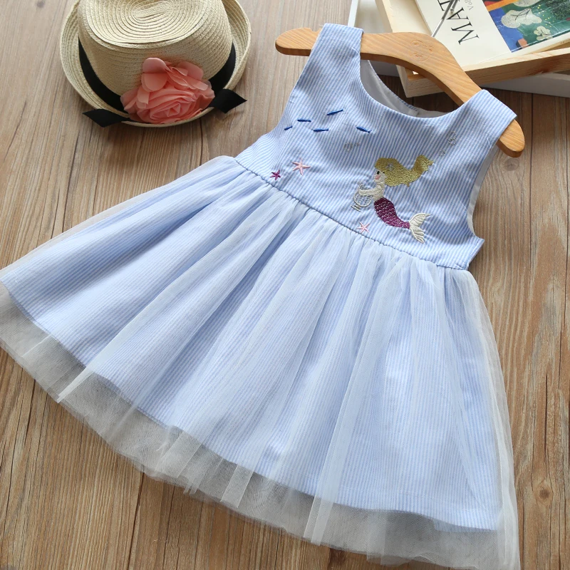 Y32174240 2018 Summer Dresses For Girl Dress Striped Embroidery Baby Clothes Girls Princess Kids Children | Детская одежда и обувь