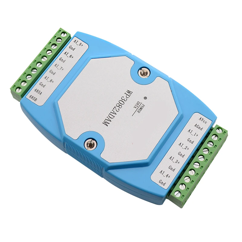 2pcs/lot 8 Channels Analog Input and Output Module 0-20MA/4-20MA 12 bit AD acquisition chip RS485 MODBUS Protocol Communication