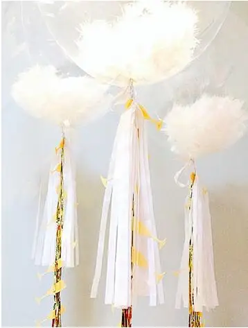 DIY Свадебные украшения для дня рождения Воздушные шары гелиевые светящиеся воздушные шары Bobo перья прозрачные воздушные шары из ПВХ вечерние украшения на Рождество - Цвет: white feather ball