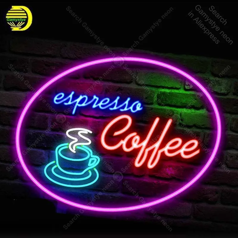 Best Neon Sign Espresso Coffee Neon Signs for Restaurant Glass Tubes Neon Bulbs Signboard decorate Room wall Handcraft Beer Bar sign