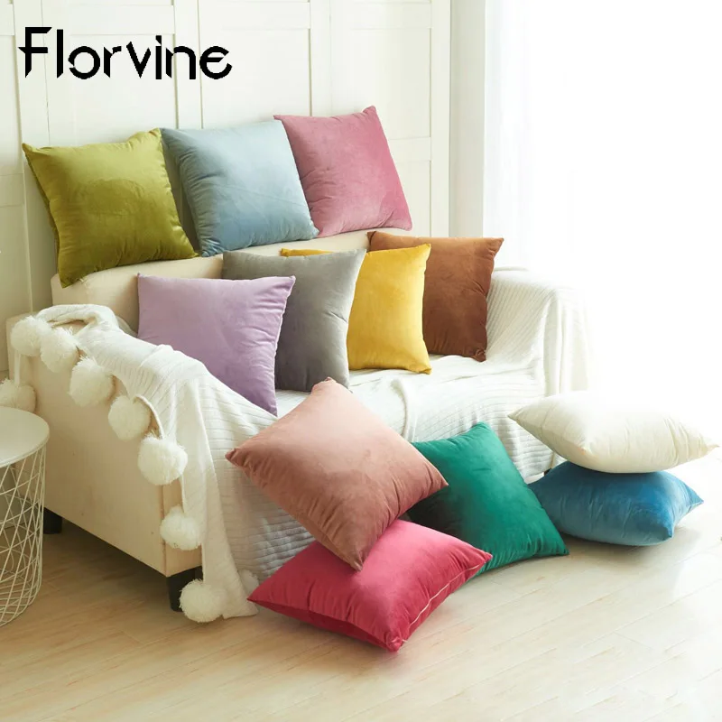 

Soft Velvet Cushion Covers Decorative Pillow Nordic Minimalist Style Solid Pillow Case Sofa Home Decor Wholesale