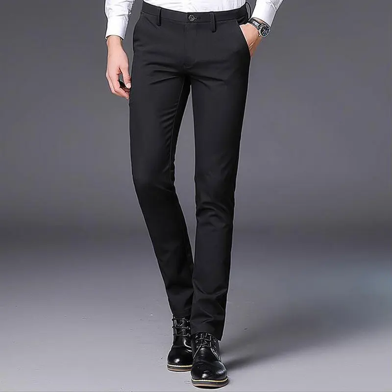 Earoomze Men's Summer Suits Pants Classic Design Man Black Skinny Slim