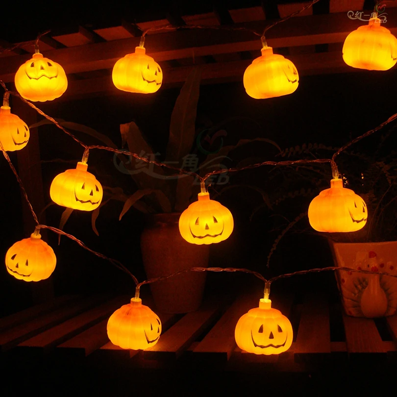 1M 2M 3M Battery Operated Halloween Pumpkin LED String Lights Halloween holiday Christmas Party Garden Decoration Lights