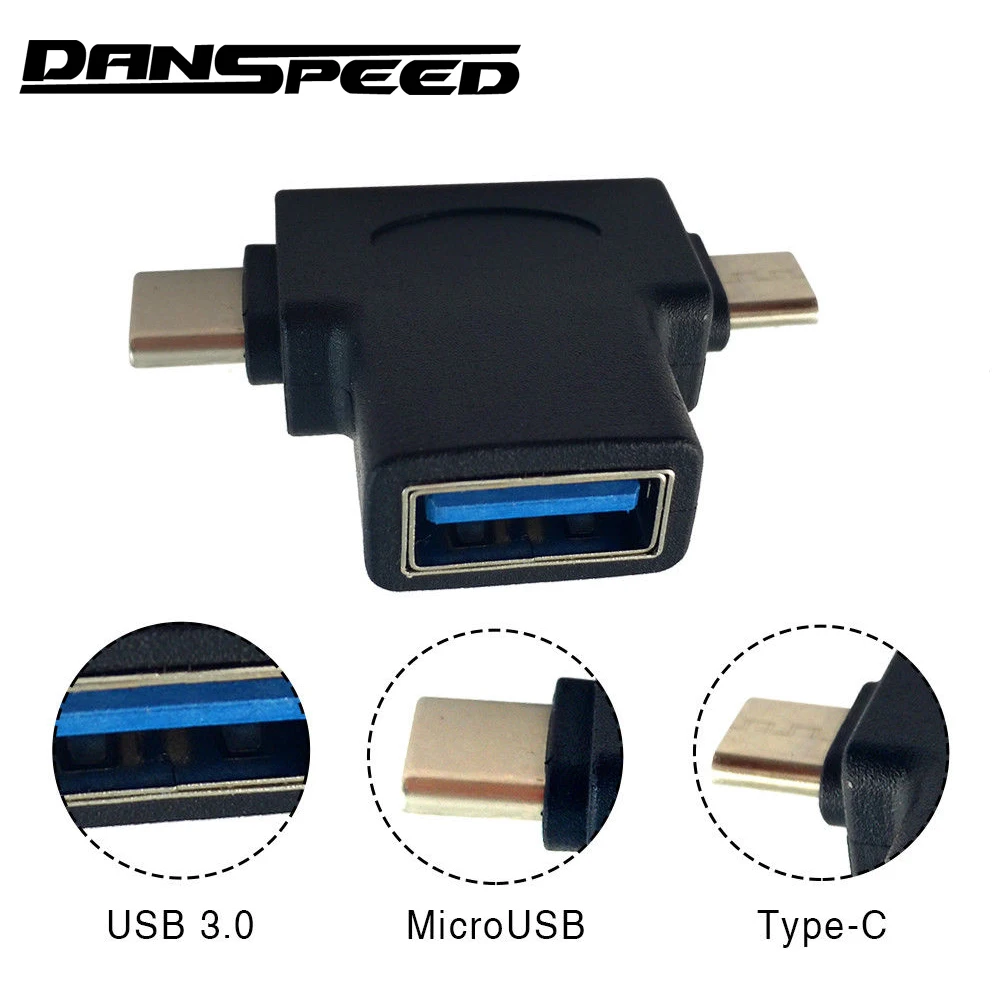 Danspeed 5 Гбит/с 2 в 1 USB3.0 Мини OTG адаптер USB 3 0 для микро флеш накопителя Тип C samsung/Xiaomi| |