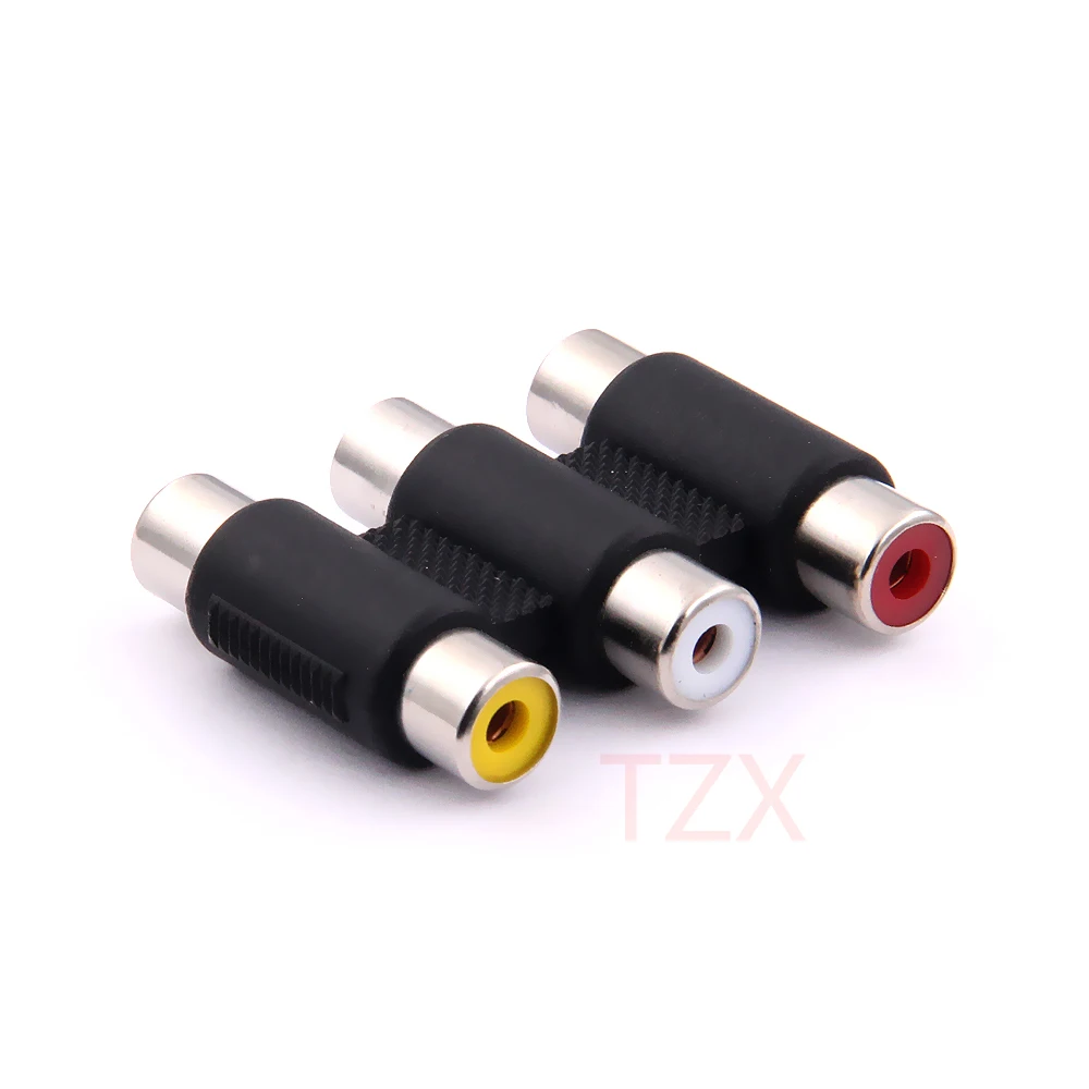 

1pcs Hot Converter 3RCA Female to 3RCA Female Extension Adapter Adaptor Connector for AV Audio Video