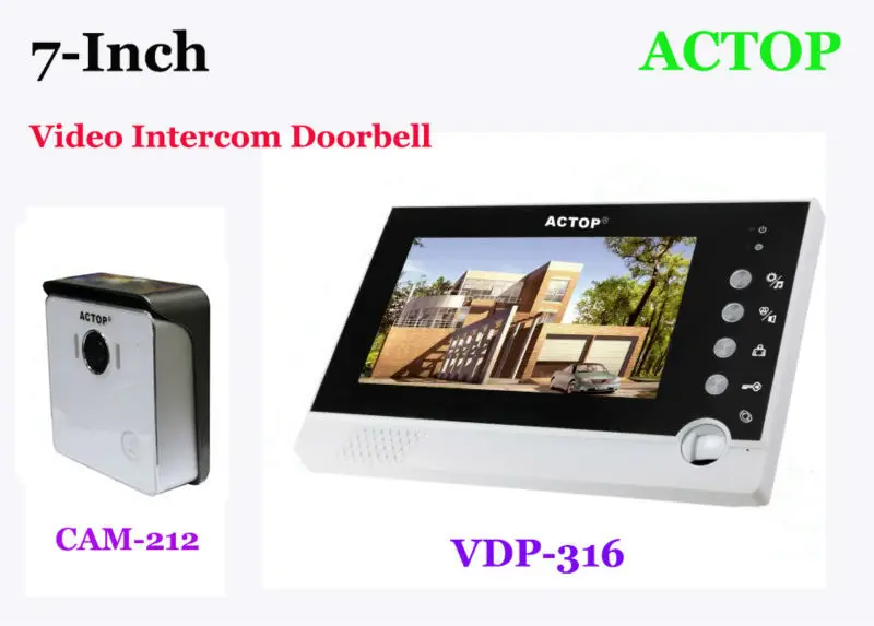 

VDP-316+CAM-212 Electronic video intercom doorbell doorphone depending intelligent doorbell 7 -inch message recording camera