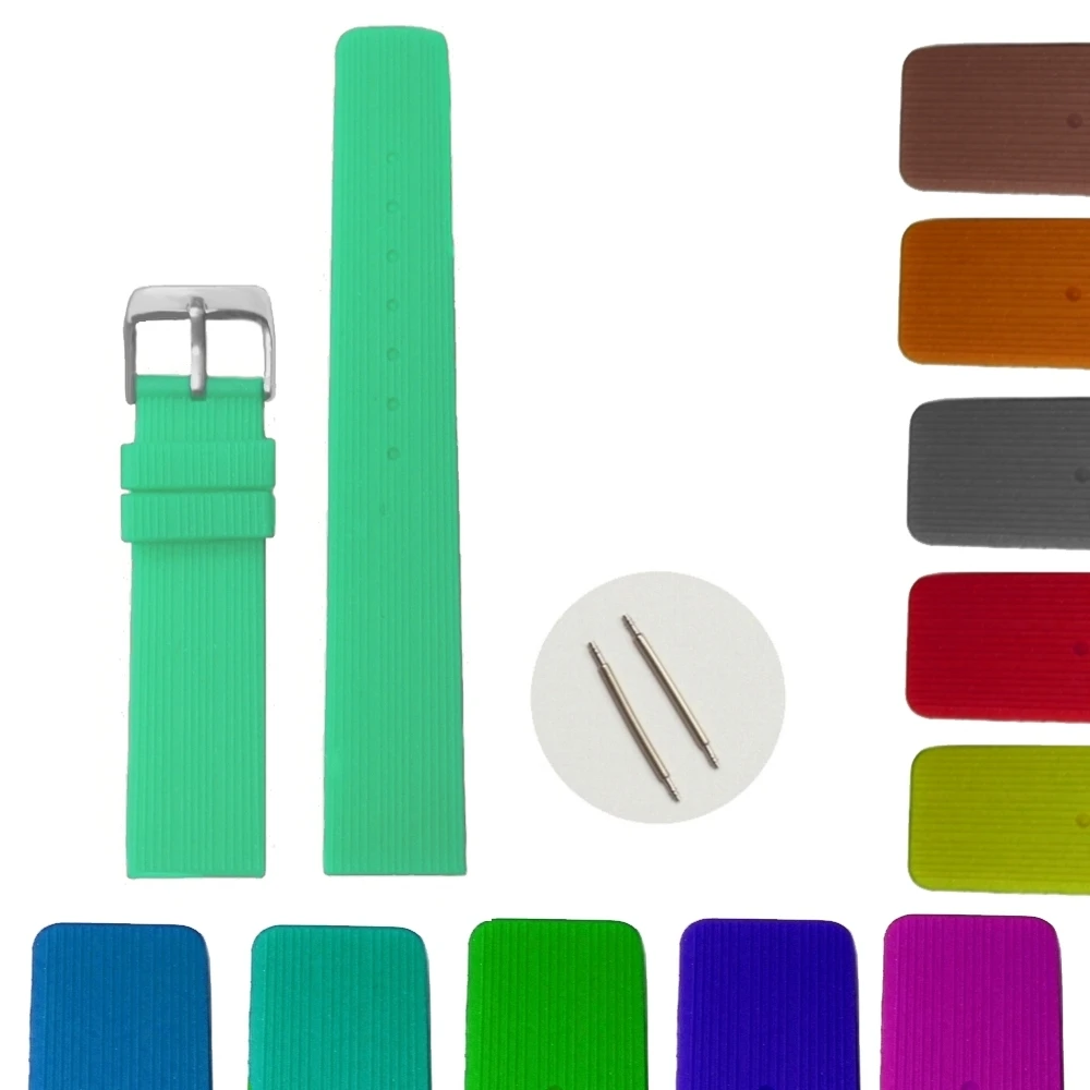 

20mm Blue Zircon Color Silicone Jelly Rubber Unisex Watch Band Strap WB1071D20JB